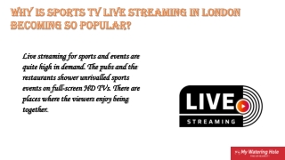 Sport TV live streaming in London