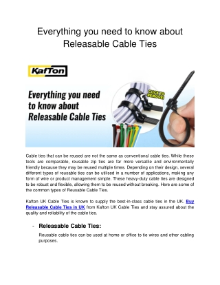 Everything you need to know about Releasable Cable Ties(1)