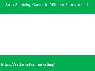 Satta Gambling Games in Different States of India