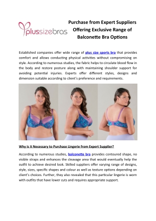 Purchase from Expert Suppliers Offering Exclusive Range of Balconette Bra Options