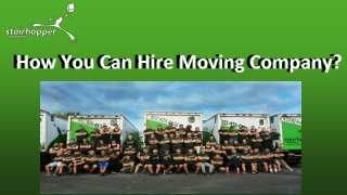 How You Can Hire Moving Company