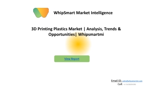 3D Printing Plastics Market   | Growth, Trends, Forecasts (2021 - 2027)