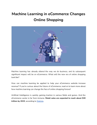 Machine Learning in eCommerce Changes Online Shopping