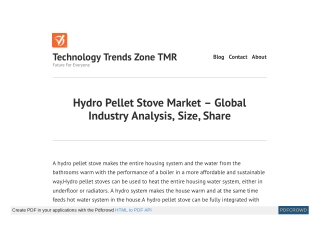 Hydro Pellet Stove Market - Global Market Analysis, Size, Forecast 2025