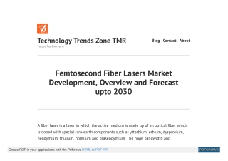 Femtosecond Fiber Lasers Market Size, Share, Growth, Trends, Forecast 2025