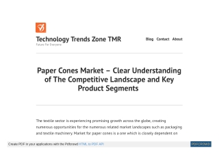 Paper Cones Market Scope, Size, Share, Growth, Trends and Forecast 2017 - 2025