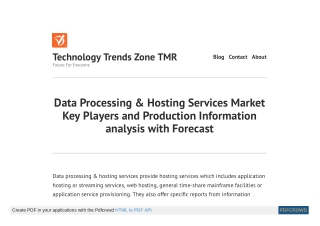 Data Processing & Hosting Services Market Trends, Share, Scope, Research Insight