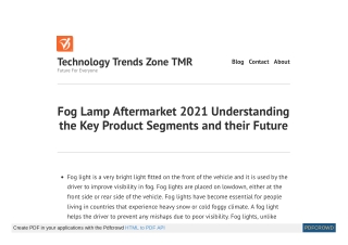 Fog Lamp Aftermarket Share, Insights by 2031