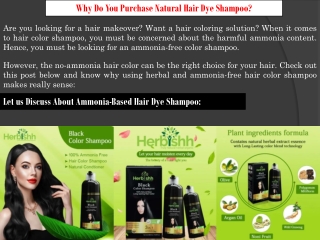 Purchase Natural Hair Dye Shampoo -  Herbishh