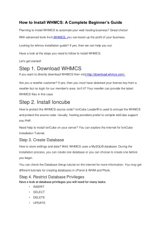 How to Install WHMCS A Complete Beginner’s Guide.