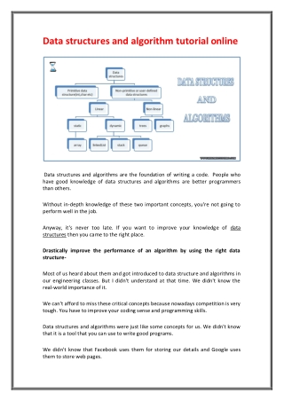 Data structures and algorithm tutorial online