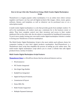 How to Set up A Site Like Themeforest Using a Multi-Vendor Digital Marketplace Script