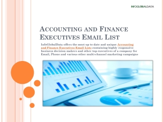 Accounting and Finance Executives Email List | Executives Mailing Addresses