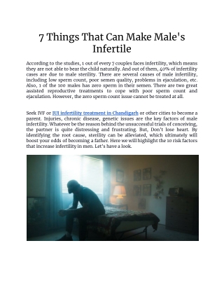 7 Things That Can Make Male's Infertile