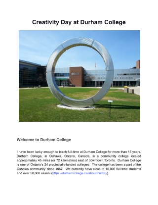 Creativity Day at Durham College