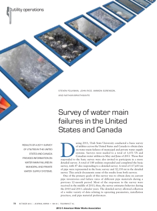 Survey of water main failures in the United States and Canada