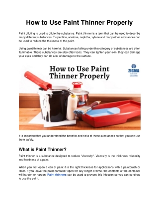 How to Use Paint Thinner Properly