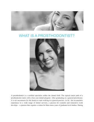 What Is Prosthodontist And Its Specialty Treatment - The Smile Doc