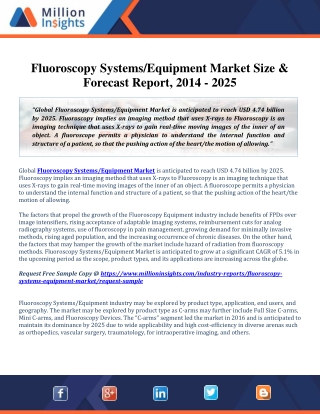 Fluoroscopy Systems Market is anticipated to reach USD 4.74 billion by 2025