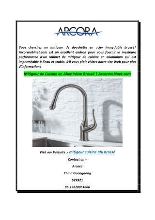 Mitigeur de Cuisine en Aluminium Brossé  Arcorarobinet.com