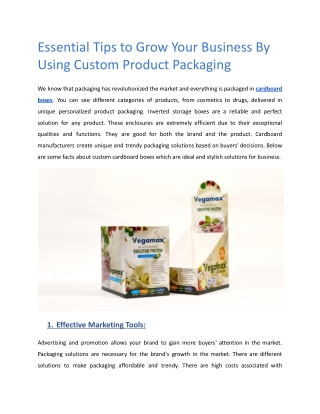 Essential Tips to Grow Your Business By Using Custom Product Packaging