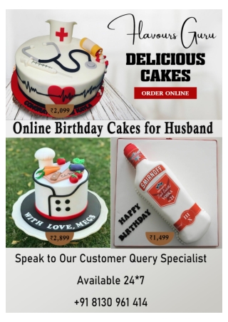 Order Online Husband Birthday Cake in Delhi NCR From Flavours Guru