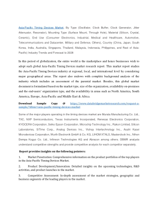 Asia-Pacific Timing Devices Market