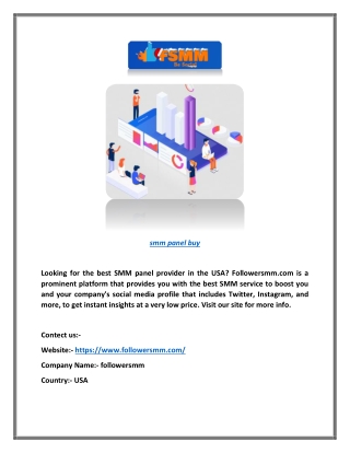 SMM Panel Buy | Followersmm.com