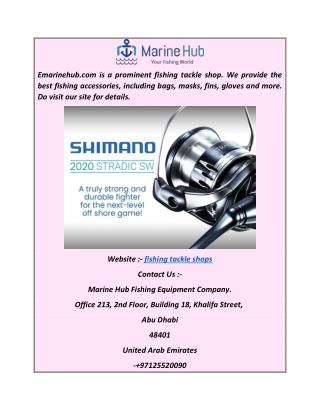 Fishing Tackle Shops  Emarinehub.com