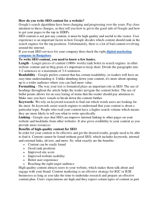 How do you write SEO content for a website