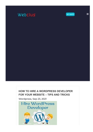 How to Hire a WordPress Developer for your Website – Tips and Tricks