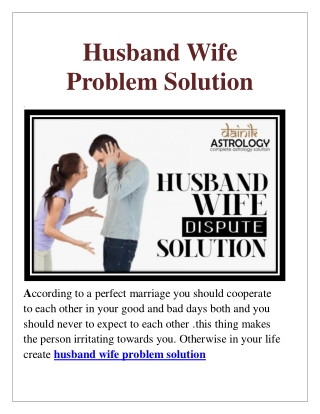 Husband Wife Problem Solution Astrologer 100% Result Call  91-8146591746