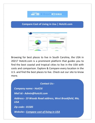 Compare Cost of Living in Usa | Hotciti.com