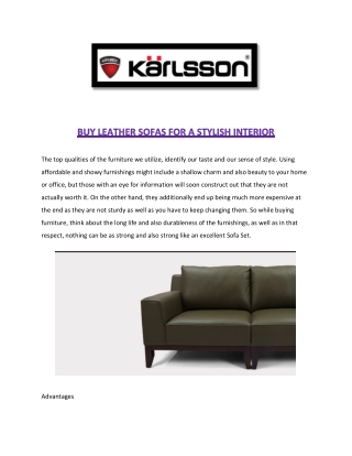 Custom Made Leather Sofas - Karlsson Leather