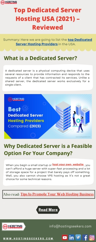 Top Dedicated Server Hosting USA (2021) – Reviewed