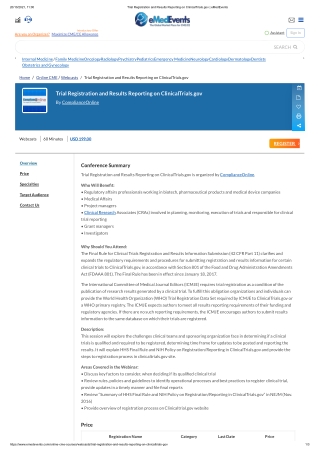 Trial Registration and Results Reporting on ClinicalTrials.gov _ eMedEvents