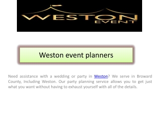 Weston event planners