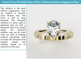 Surprise Your Would-Be Fiance With A Diamond Solitaire Engagement Ring