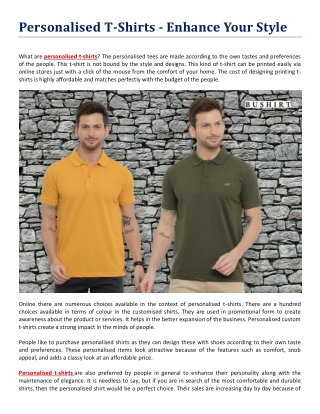 Personalised T-Shirts - Enhance Your Style