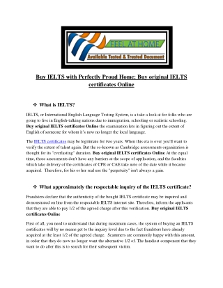 Buy IELTS with Perfectly Proud Home