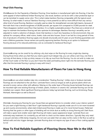 Guidelines You Should Following When Buying Floring in Hong Kong
