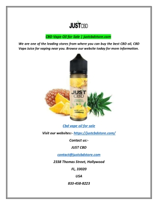 CBD Vape Oil for Sale | justcbdstore.com