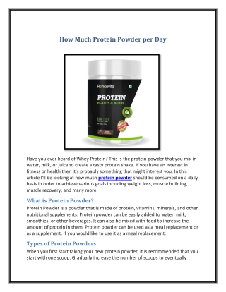 How Much Protein Powder per Day