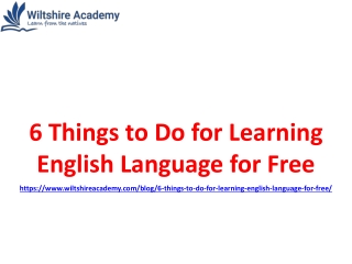 6 Things to Do for Learning English Language for Free