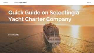 Quick Guide on Selecting a Yacht Charter Company