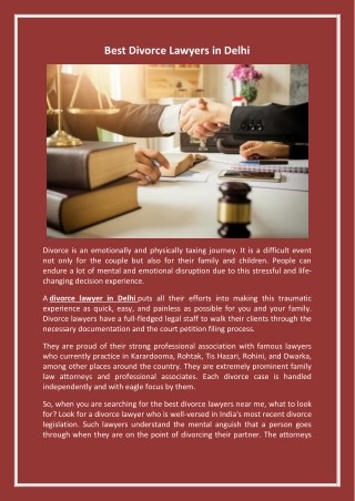 Best Divorce Lawyer in Delhi