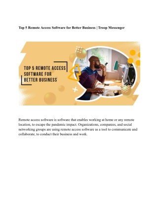 Top 5 Remote Access Software for Better Business | Troop Messenger