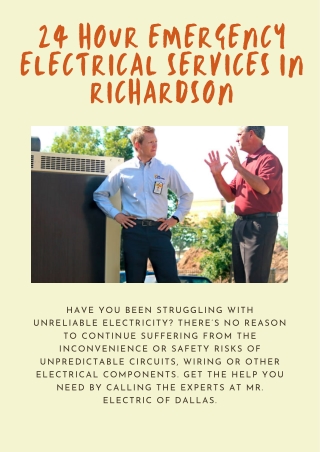 24 hour emergency electrical services in richardson