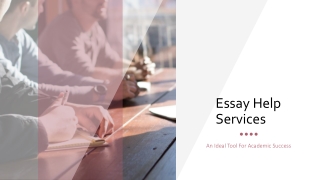 Why Essay Help Services
