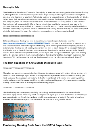 Purchasing Vinyl Planks Flooring From China? A Buyers Guide.